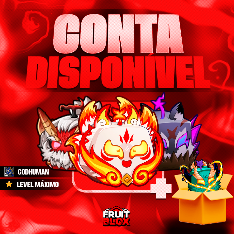 Conta com Skin de Fruta + Level Máximo + God Human